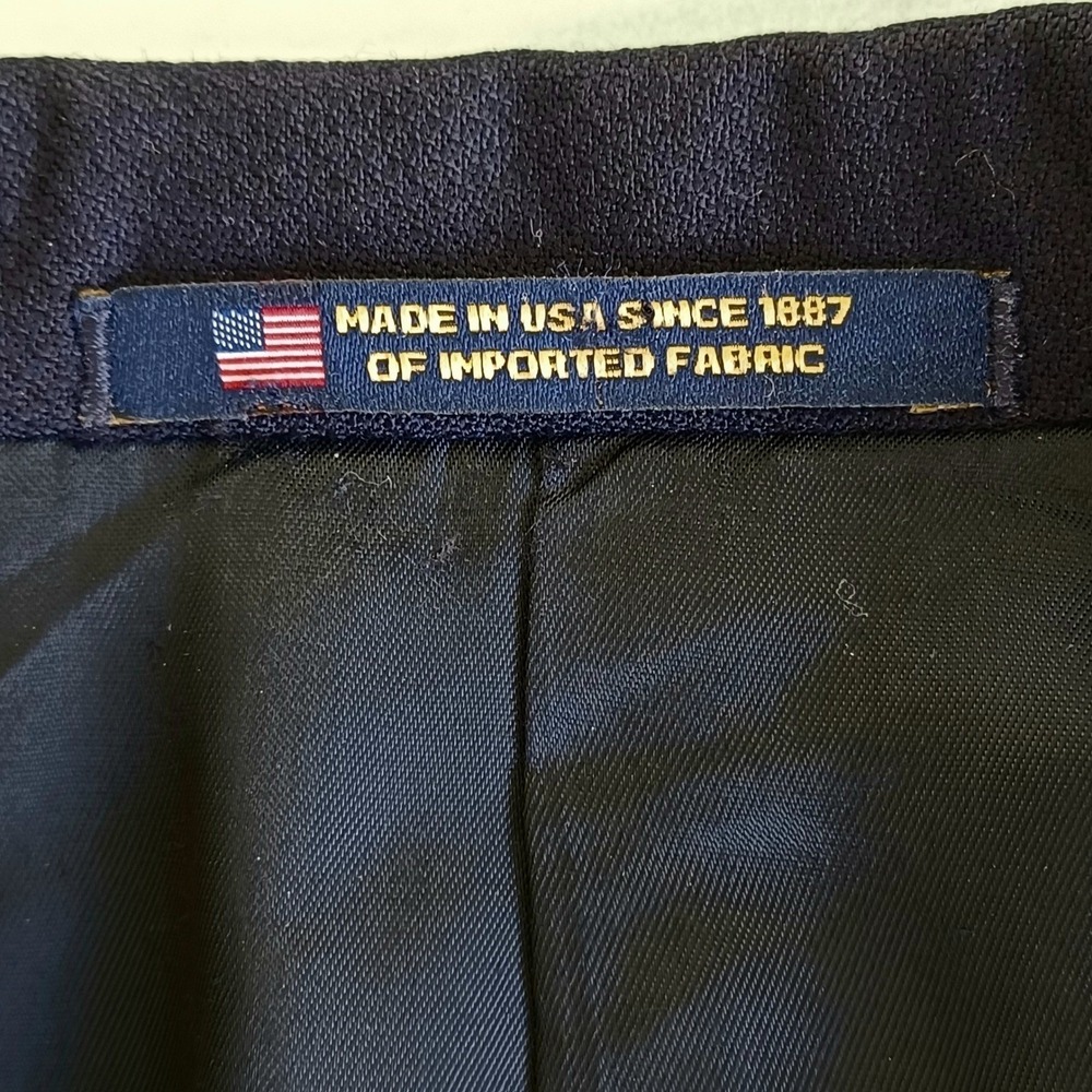 Hart Schaffner Marx Gold Trumpeter Navy Blue Blazer 42R Made in USA Sport Coat - Picture 9 of 15